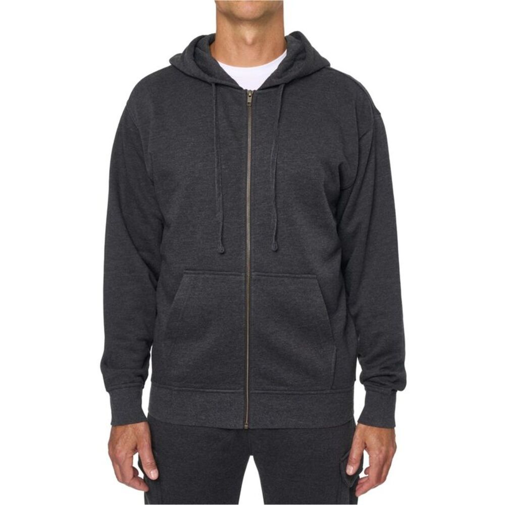 LAZER Mens Burnout Fleece Zip-Front Hoodie Sweatshirt, NWT